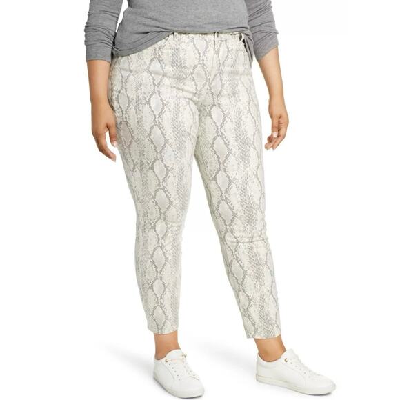 NYDJ Ami Skinny Snake Print Jeans Size 16W Gray White Slimming Cotton - Picture 1 of 8